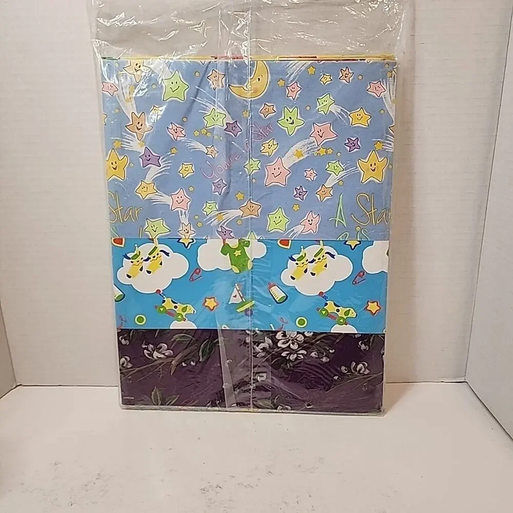 Vtg Finishing Touch AGC All Occasion 8 Full Sheets 50 sq.ft Wrapping Paper 0272